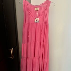 9Seed lighthouse beach Pink Tiered Maxi Dress